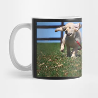 "Golden Retriever Puppy On The Run..." Mug